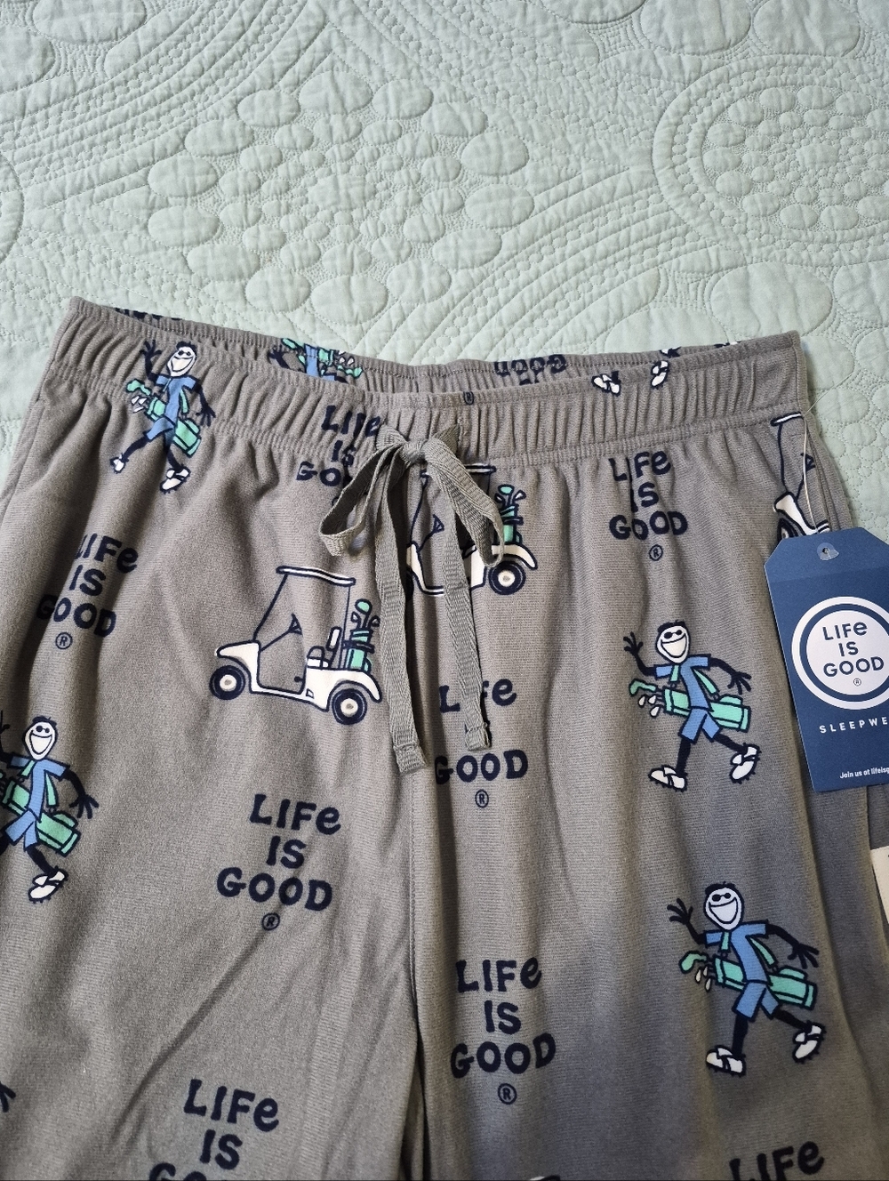 Life is Good Mens Grey Golf Lounge  Pants